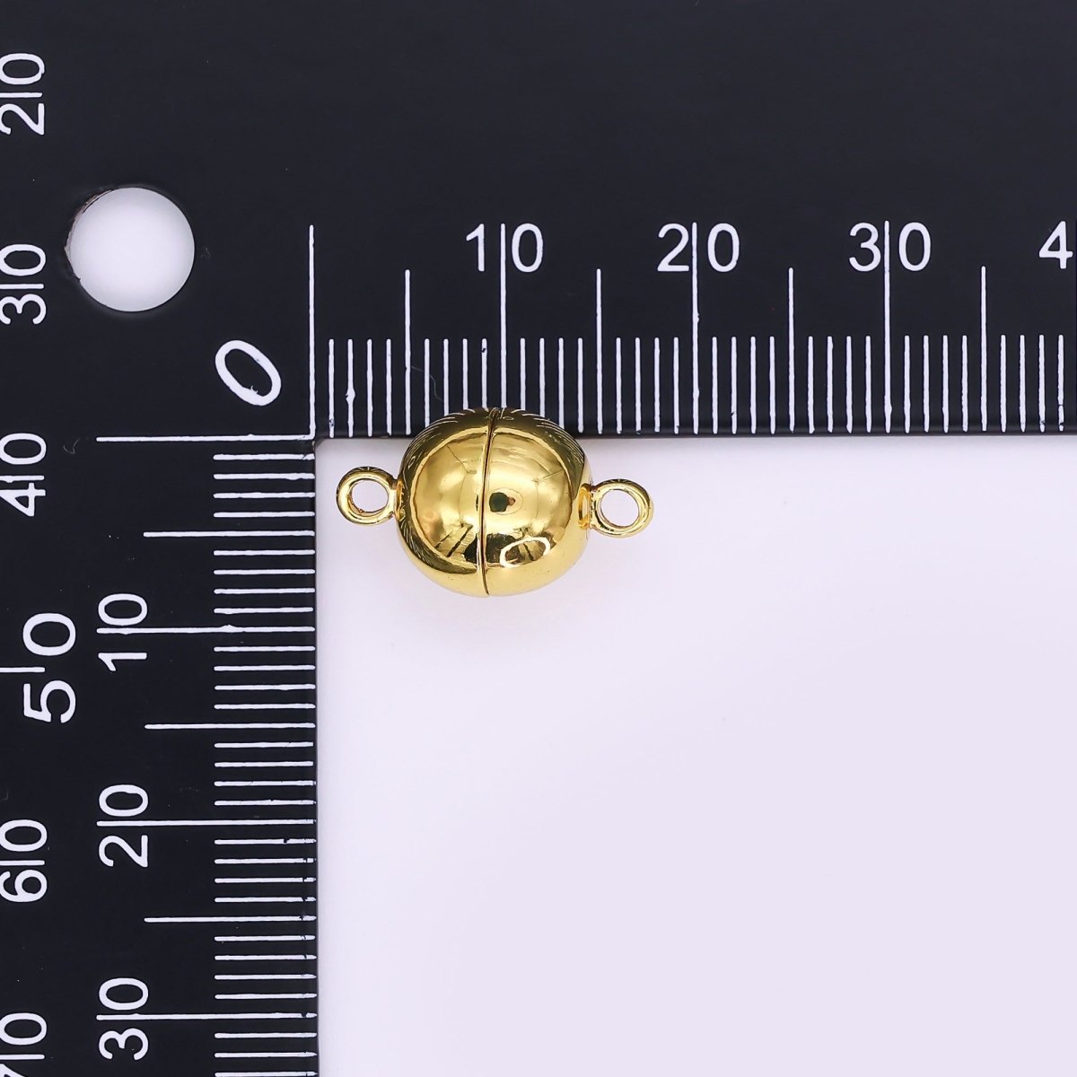 24K Gold Filled 9.7mm Minimalist Round Magnetic Closure Finding | Z1107 - DLUXCA