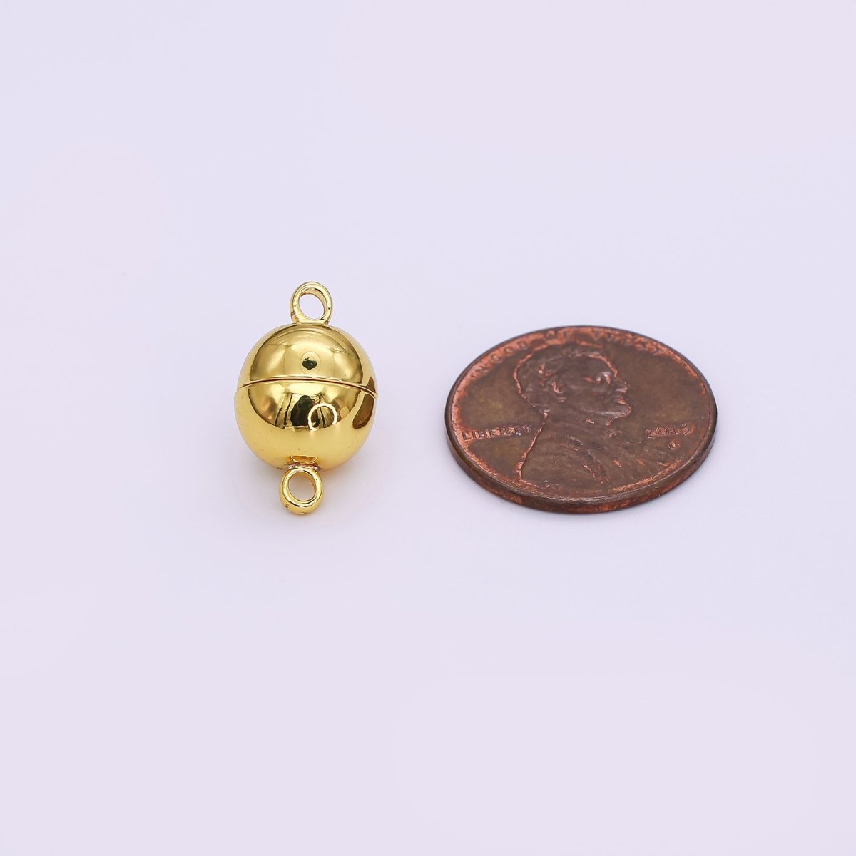 24K Gold Filled 9.7mm Minimalist Round Magnetic Closure Finding | Z1107 - DLUXCA