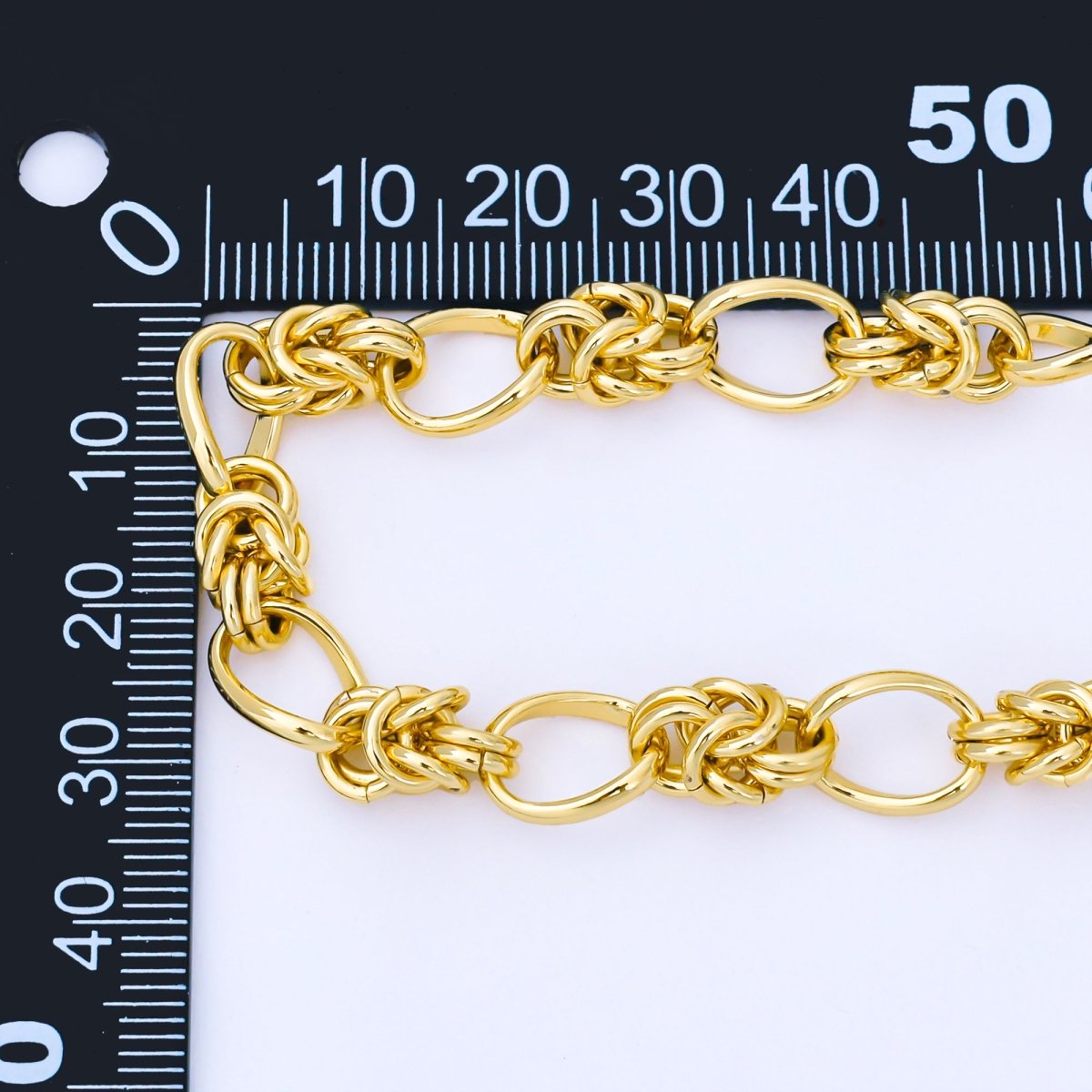 24K Gold Filled 9mm Knotted Rope Unfinished Chain by Yard | Roll - 1743 - DLUXCA