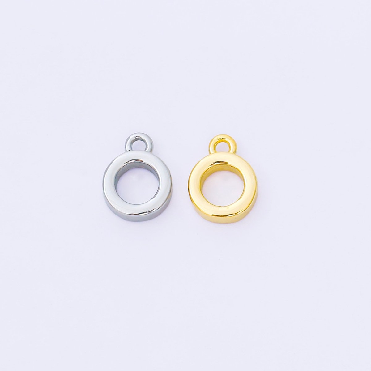 24K Gold Filled 9mm Minimalist Round Rondelle Bail Findings in Gold & Silver | Z970 - DLUXCA