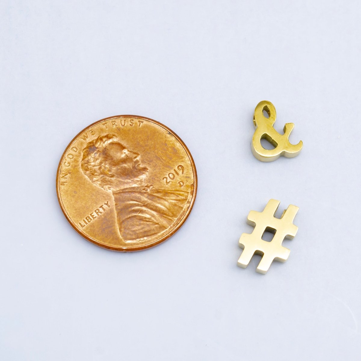 24K Gold Filled "&" and "#" Abbreviation Bead Spacer | B564 & B565 - DLUXCA