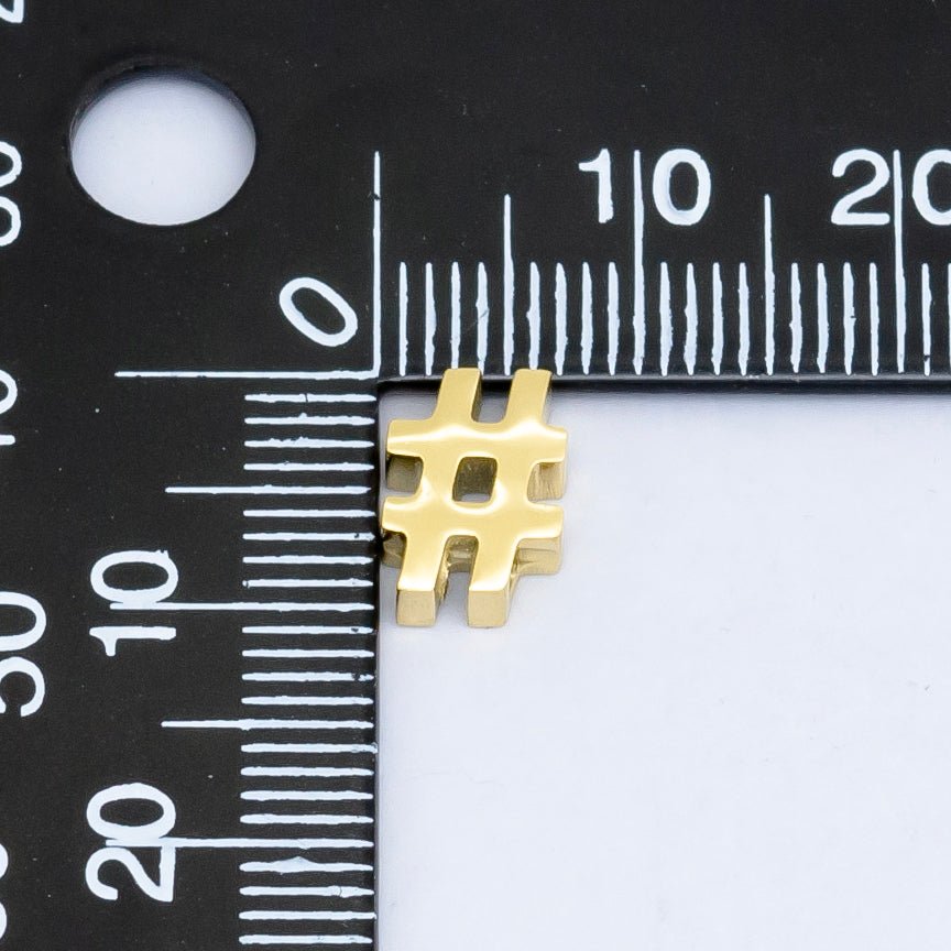 24K Gold Filled "&" and "#" Abbreviation Bead Spacer | B564 & B565 - DLUXCA
