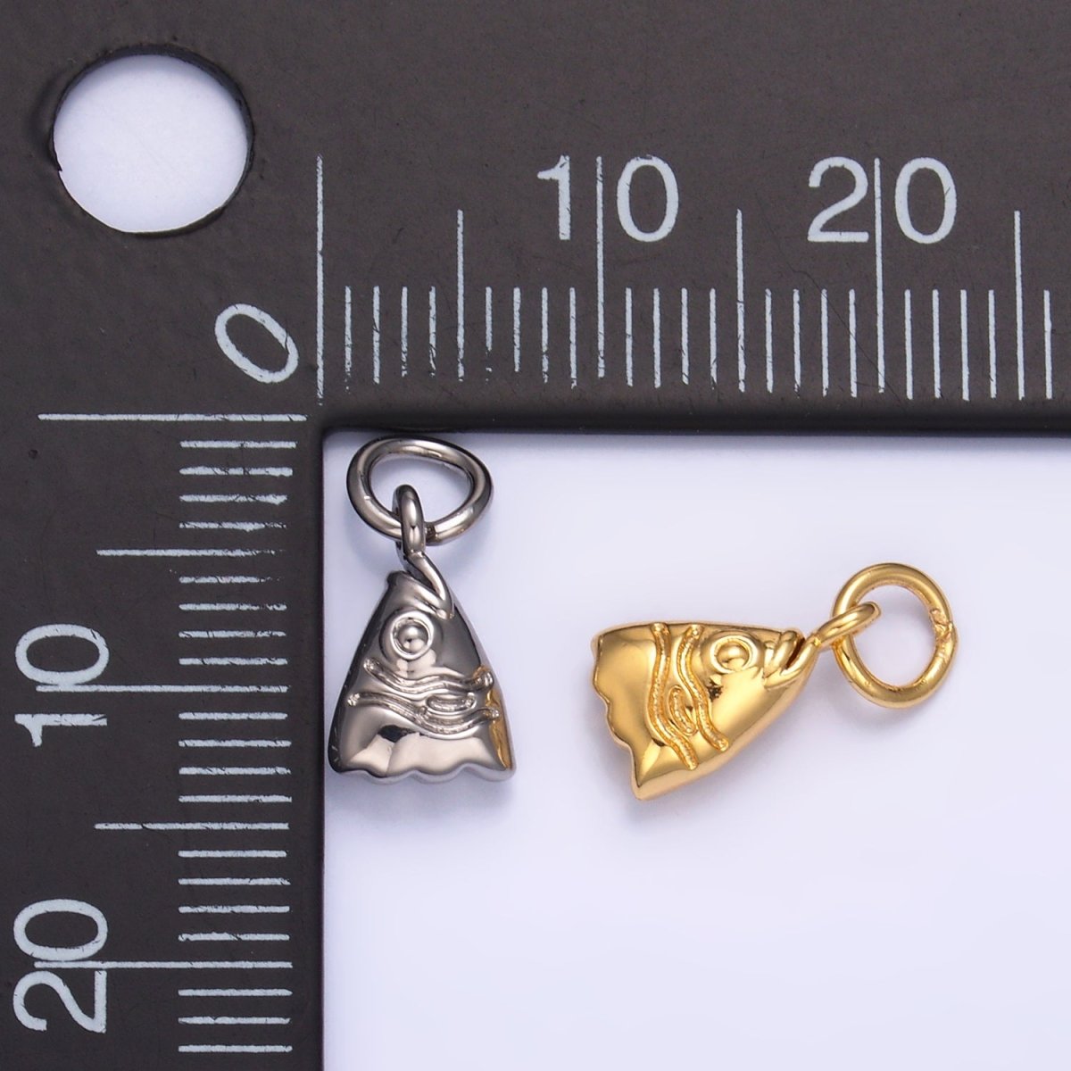 24K Gold Filled Animal Fish Head Mini Charm in Gold & Silver | W875 - DLUXCA