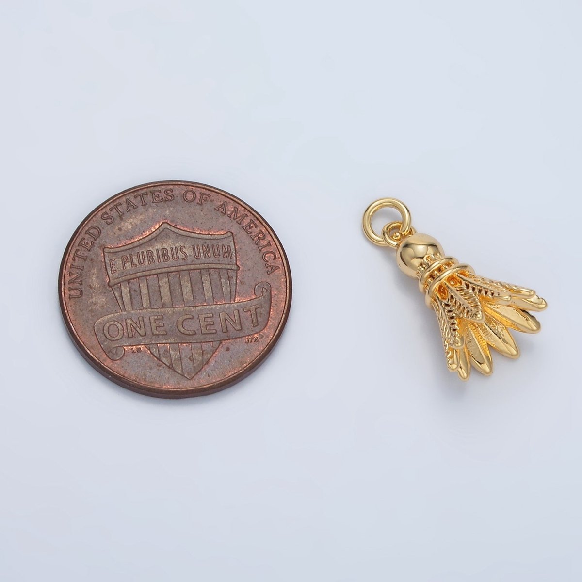24K Gold Filled Badminton Shuttlecock Sports Charm | D800 - DLUXCA
