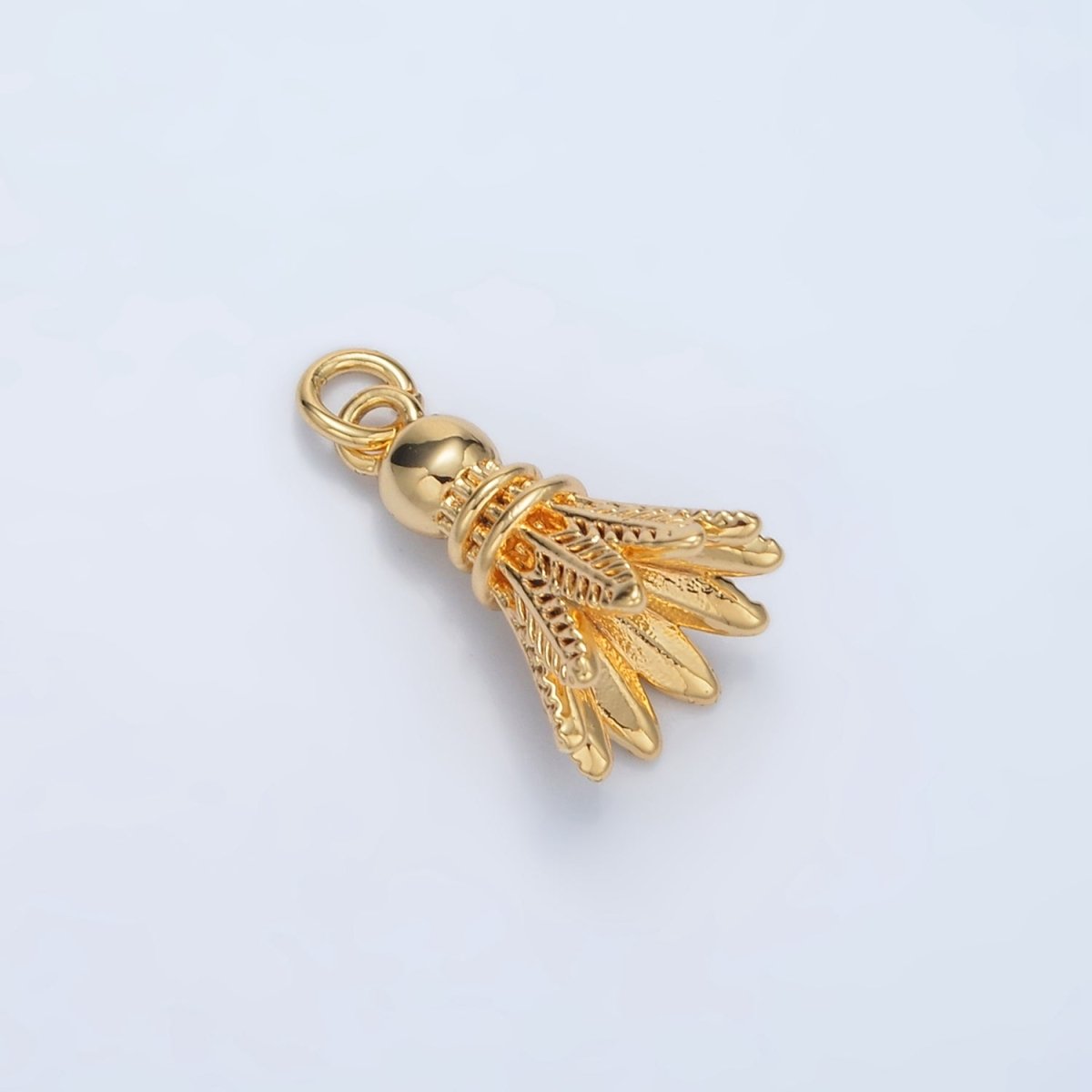 24K Gold Filled Badminton Shuttlecock Sports Charm | D800 - DLUXCA