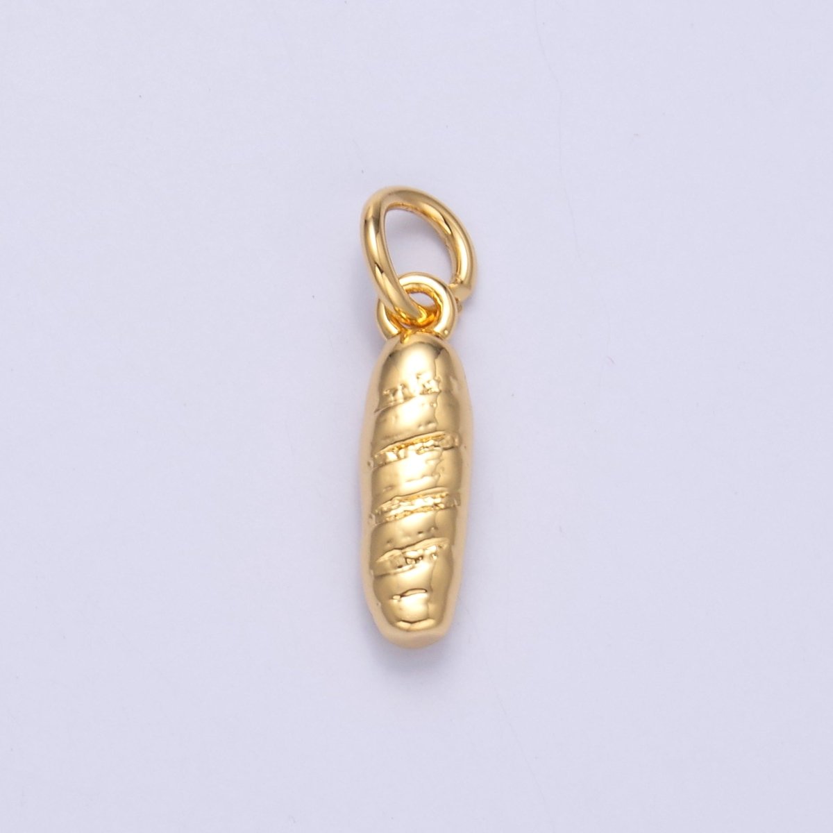 24K Gold Filled Baguette Bread Multidimensional 3D Charm in Gold & Silver | N017 - DLUXCA