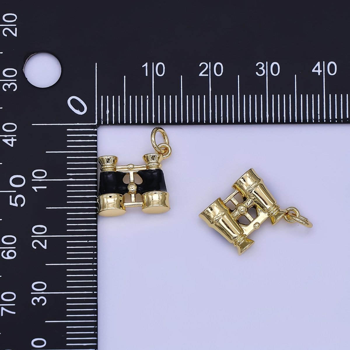 24K Gold Filled Black Binoculars Telescope 3D Multidimensional Charm | N1325 - DLUXCA