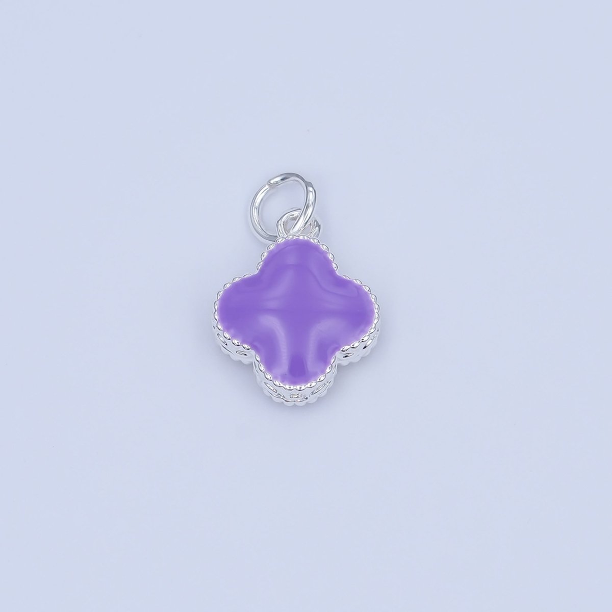 24K Gold Filled Black, Blue, Pink, Purple Clover Charm in Gold & Silver | C693 C696 C737 C738 - DLUXCA