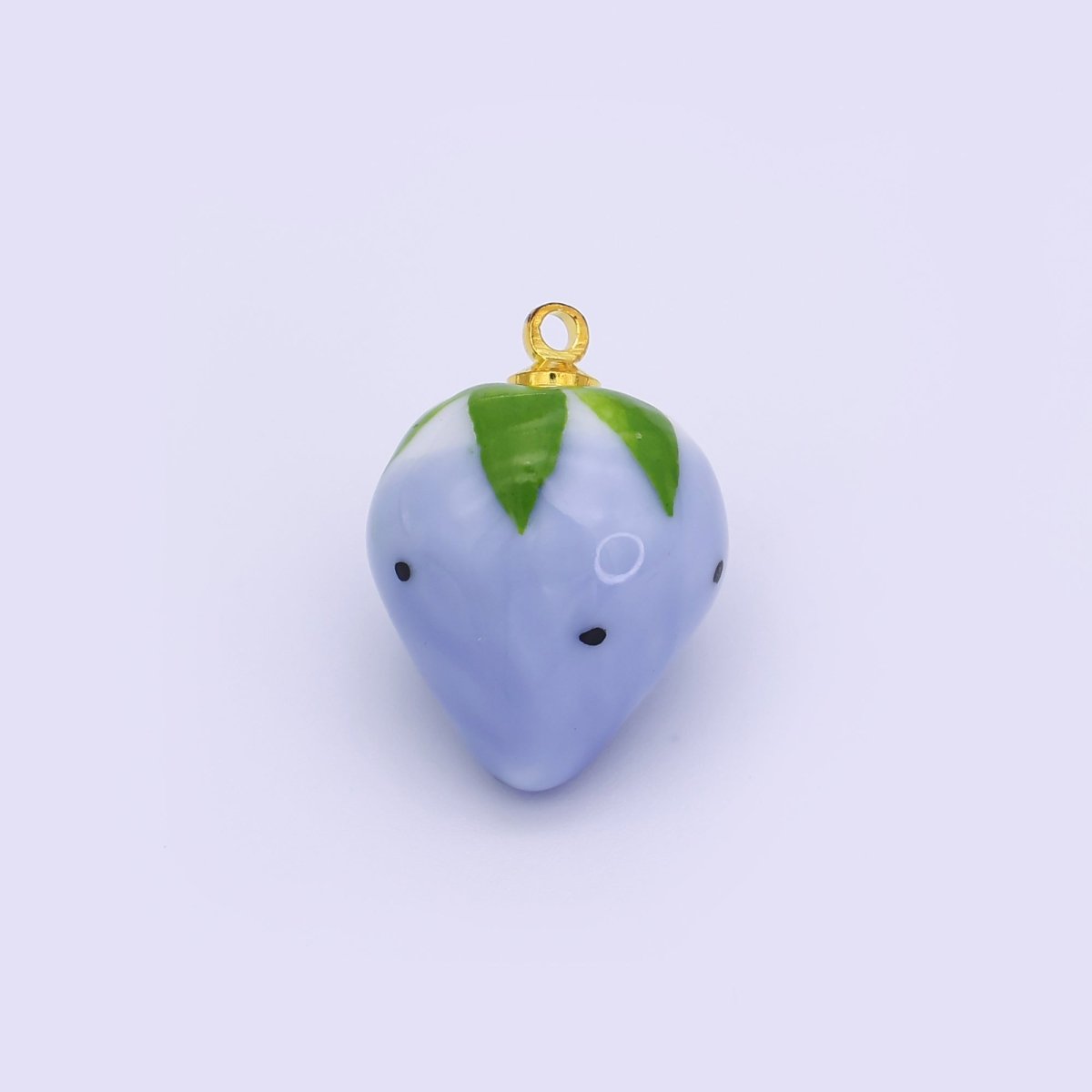 24K Gold Filled Blue, Green, White, Yellow Strawberry Ceramic Charm | N148 N149 - DLUXCA