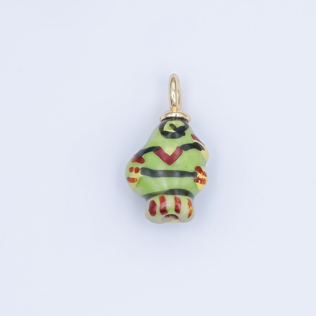 24K Gold Filled Blue, Green, Yellow Fish Ceramic Drop Pendant | N139 N140 - DLUXCA