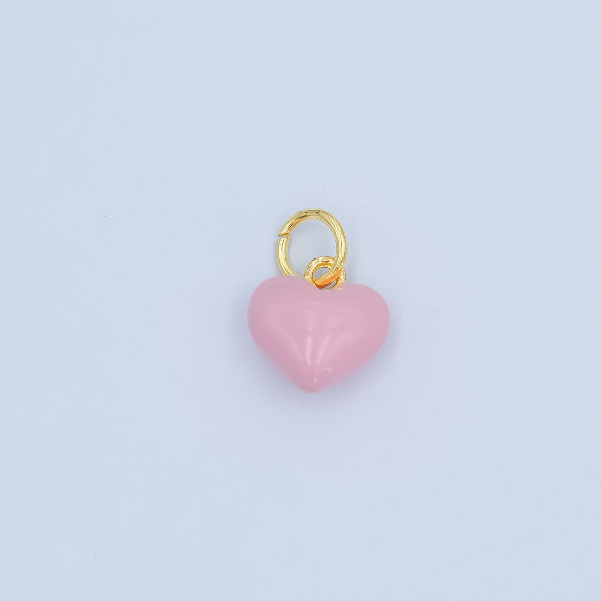 24K Gold Filled Blue, Pink Enamel Heart Multidimensional Charm | N078 - DLUXCA