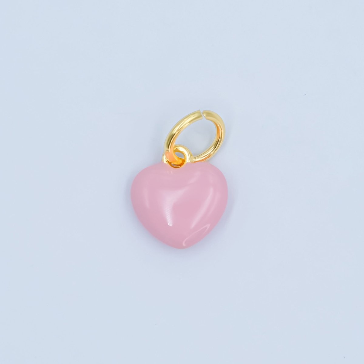 24K Gold Filled Blue, Pink Enamel Heart Multidimensional Charm | N079 - DLUXCA