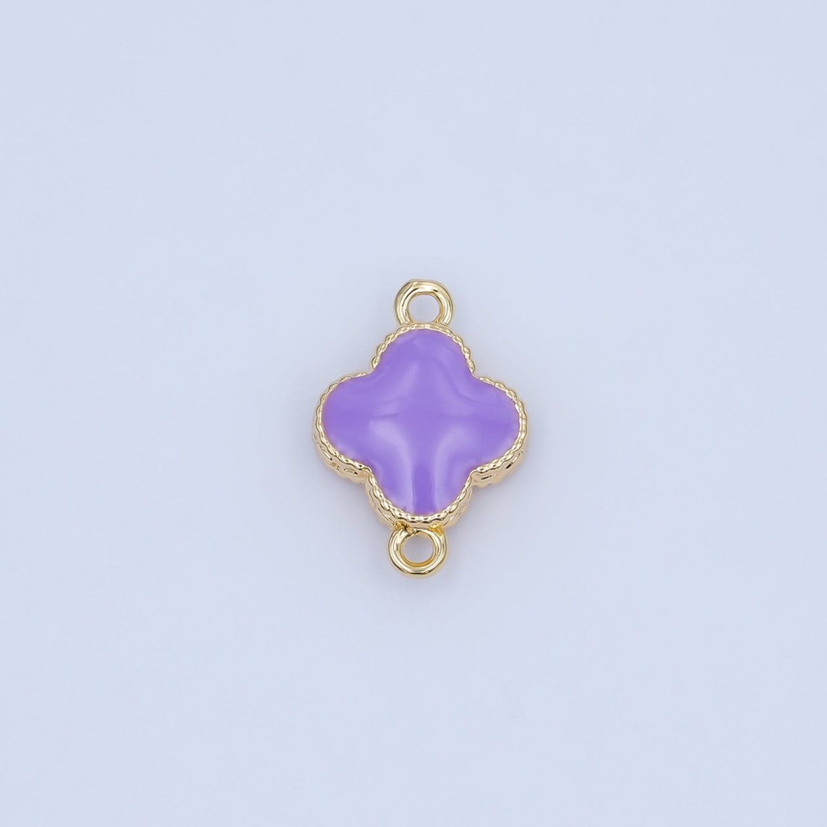 24K Gold Filled Blue, Red, Pink, Purple, Black Clover Hammered Connector | Y017 - Y019 - DLUXCA