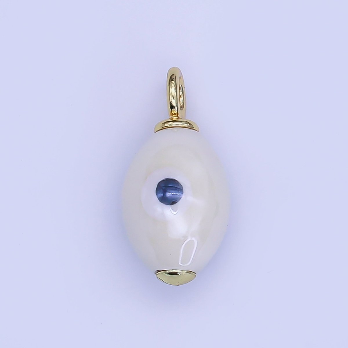24K Gold Filled Blue, White, Green, Yellow Evil Eye Sphere Ceramic Drop Pendant | C587 C661 - DLUXCA