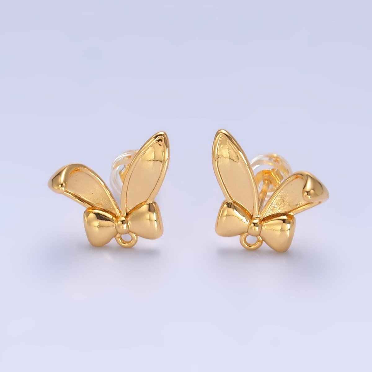 24K Gold Filled Bunny Ear Drop Stud Earring Findings | Z1088 - DLUXCA