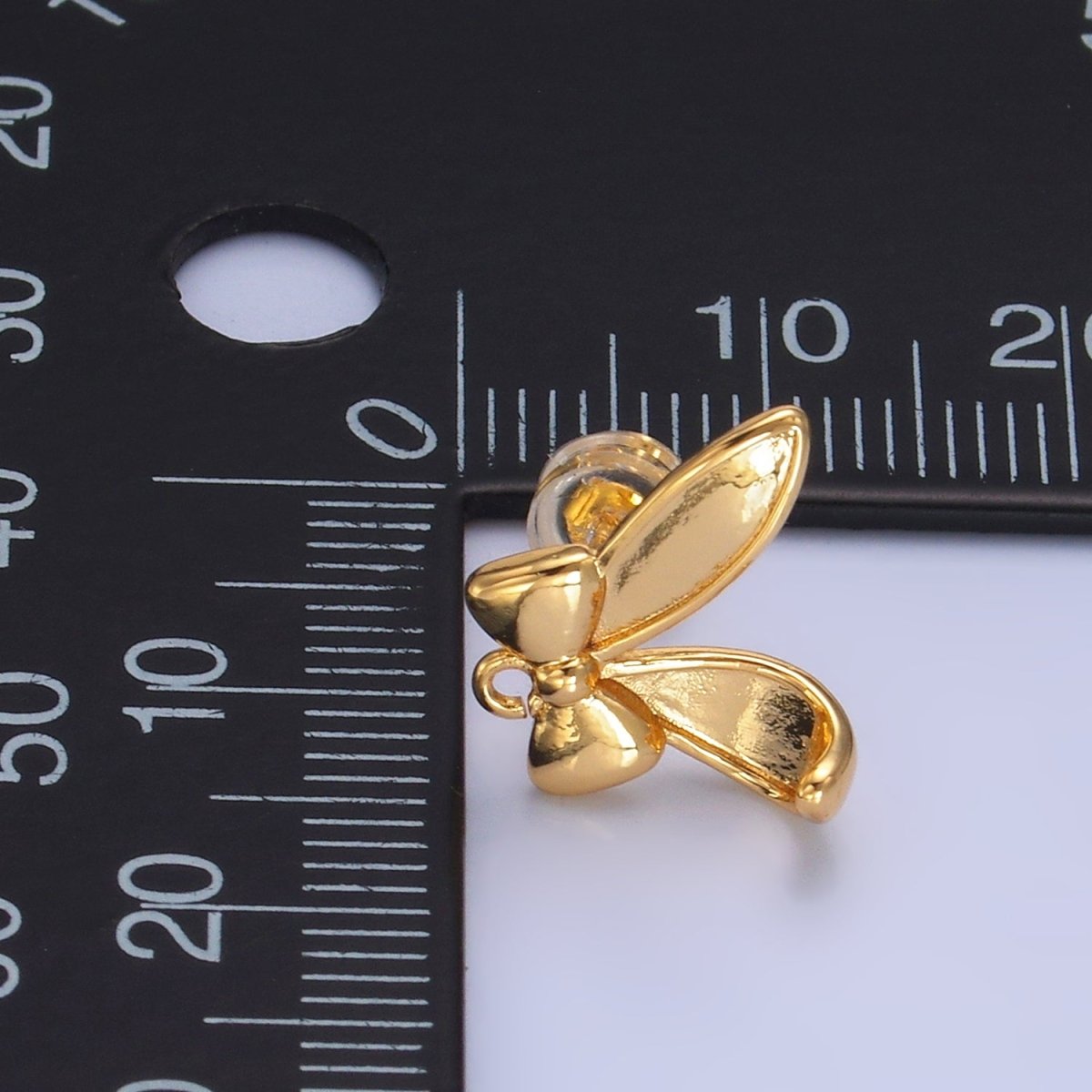 24K Gold Filled Bunny Ear Drop Stud Earring Findings | Z1088 - DLUXCA