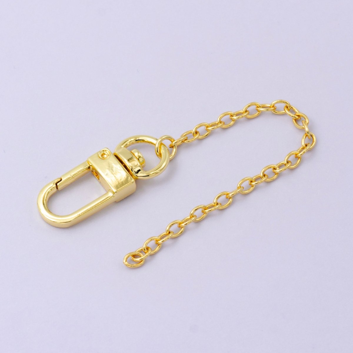 24K Gold Filled Cable Chain Bag Purse Charm Swivel Keychain Finding | WA - 2750 - DLUXCA
