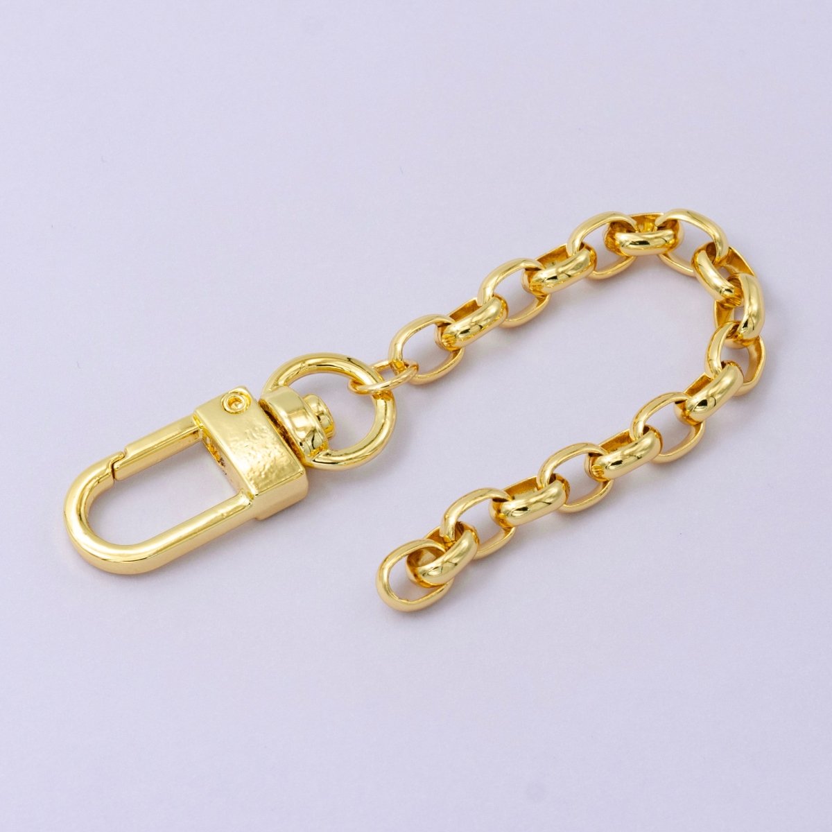 24K Gold Filled Cable Rolo Chain Bag Purse Charm Keychain Findings | WA - 2749 - DLUXCA