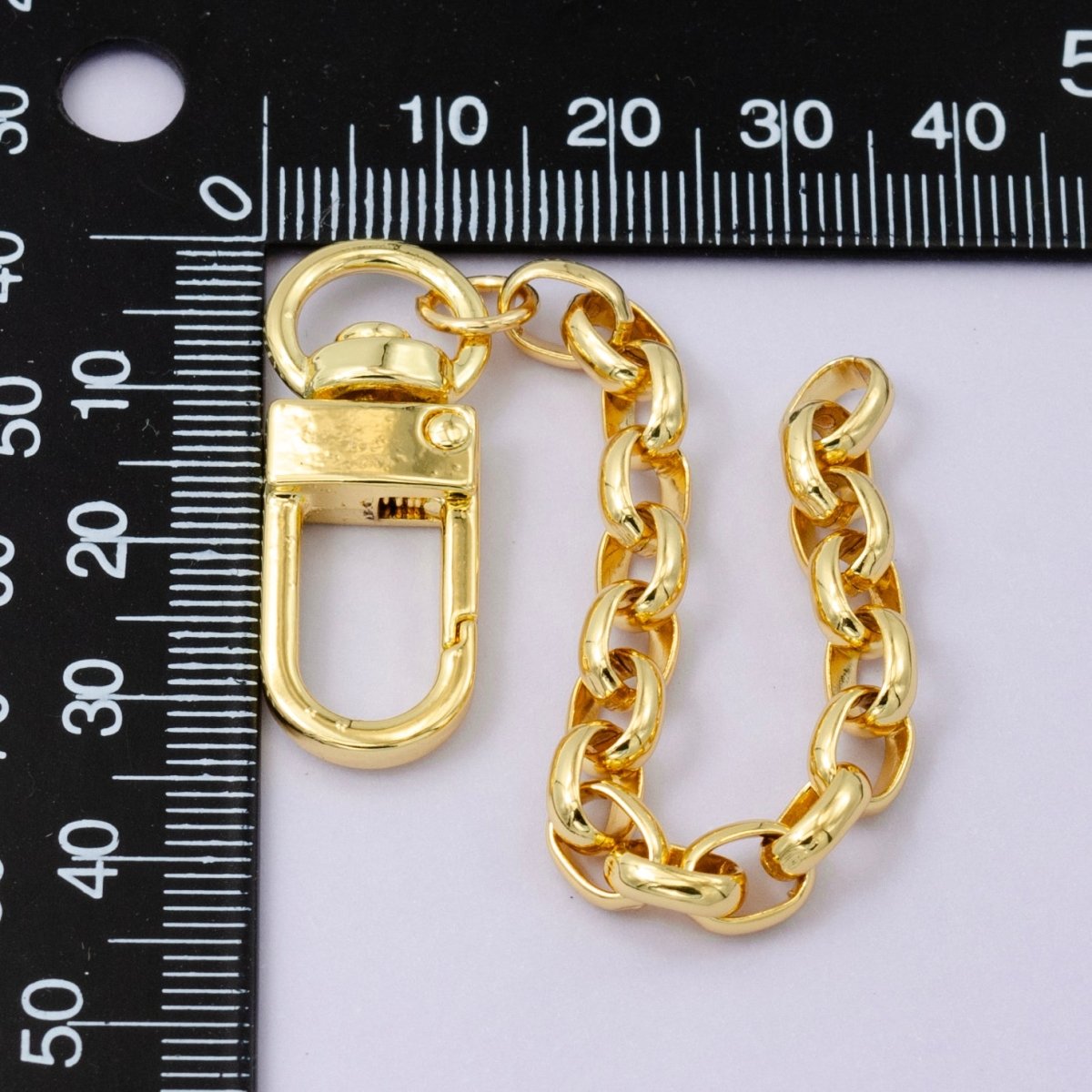 24K Gold Filled Cable Rolo Chain Bag Purse Charm Keychain Findings | WA - 2749 - DLUXCA