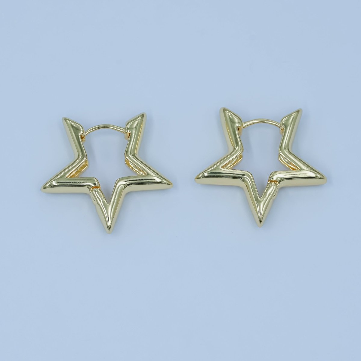 24K Gold Filled Celestial Star Minimalist Hoop Earrings | AD1000 - DLUXCA
