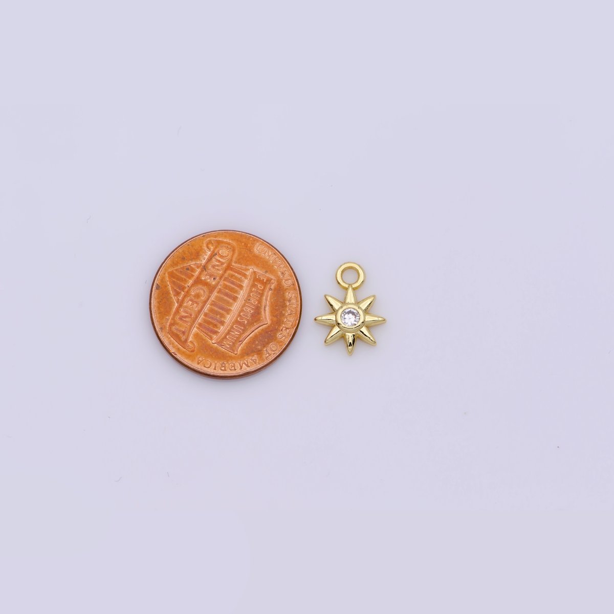 24K Gold Filled Celestial Sun CZ Mini Charm | D733 - DLUXCA