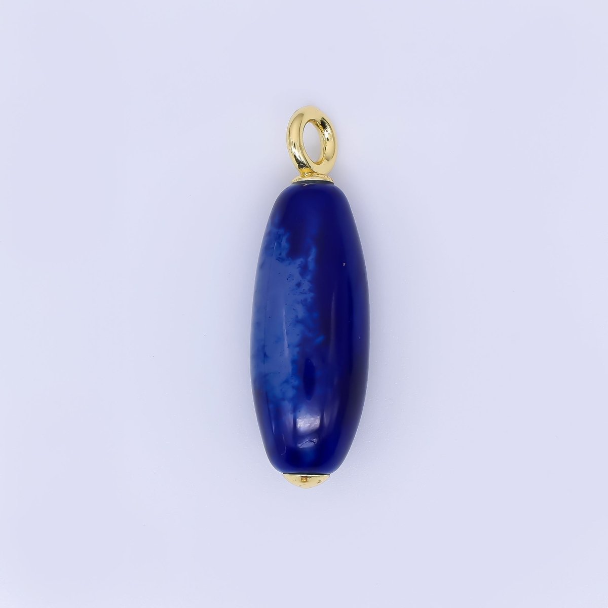 24K Gold Filled Ceramic Art Nature's Teardrop Oval Charm | M219 M249 M251 M252 M 256 M257 M262 M366 M372 M376 M383 - DLUXCA