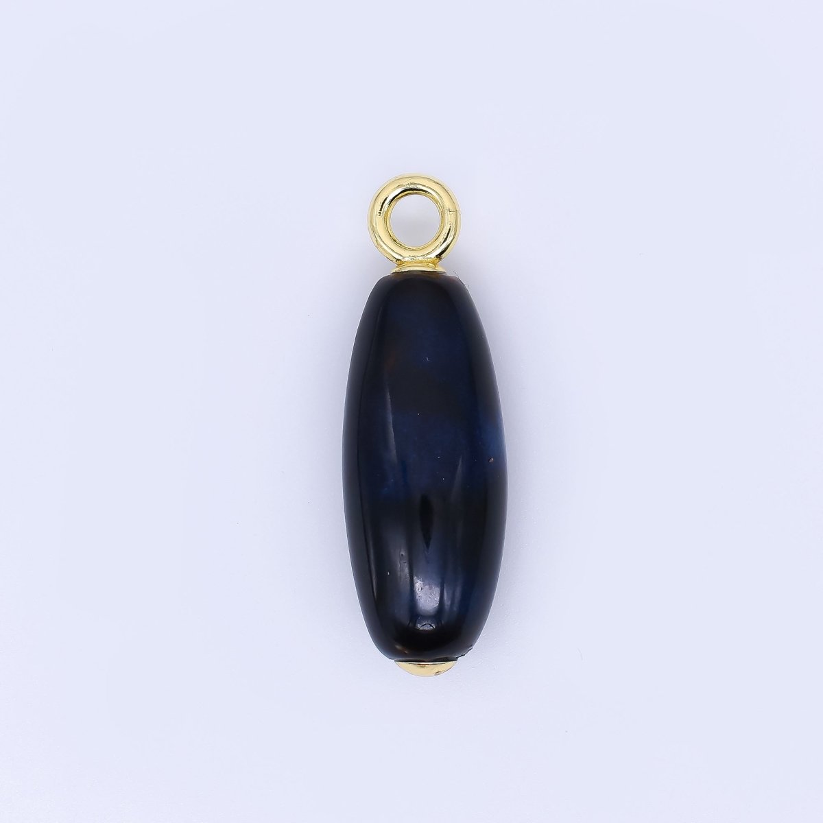24K Gold Filled Ceramic Art Nature's Teardrop Oval Charm | M219 M249 M251 M252 M 256 M257 M262 M366 M372 M376 M383 - DLUXCA