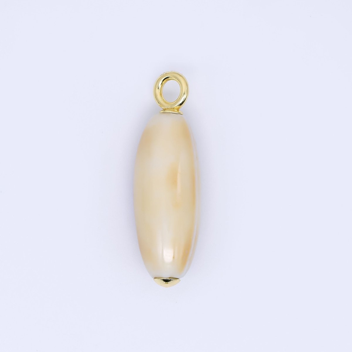 24K Gold Filled Ceramic Art Nature's Teardrop Oval Charm | M219 M249 M251 M252 M 256 M257 M262 M366 M372 M376 M383 - DLUXCA