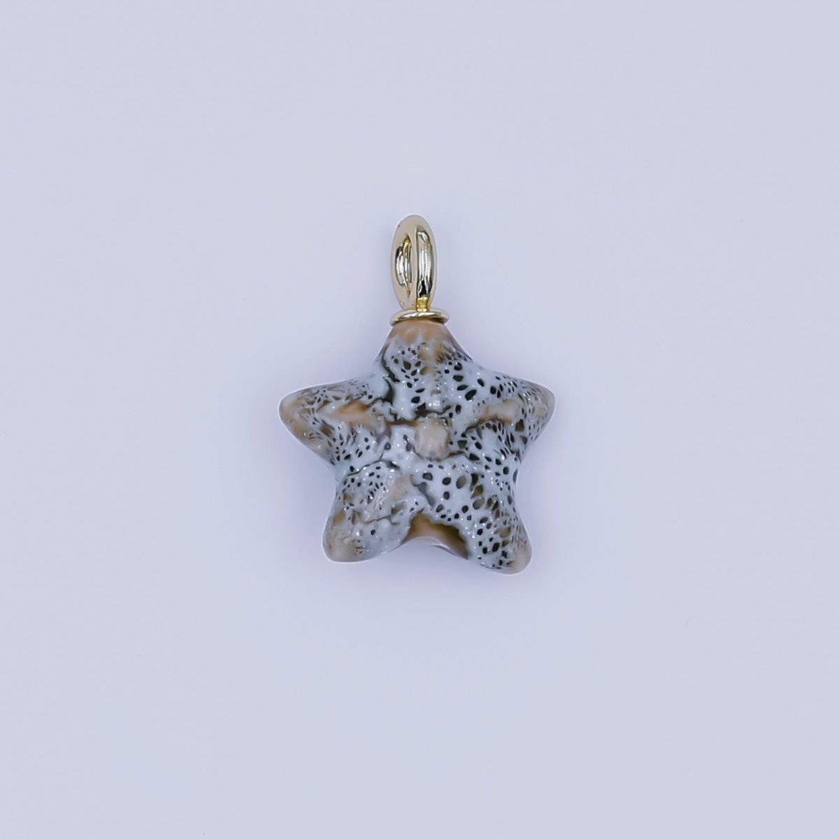 24K Gold Filled Ceramic Starfish Drop Pendant | N099 - N103 - DLUXCA