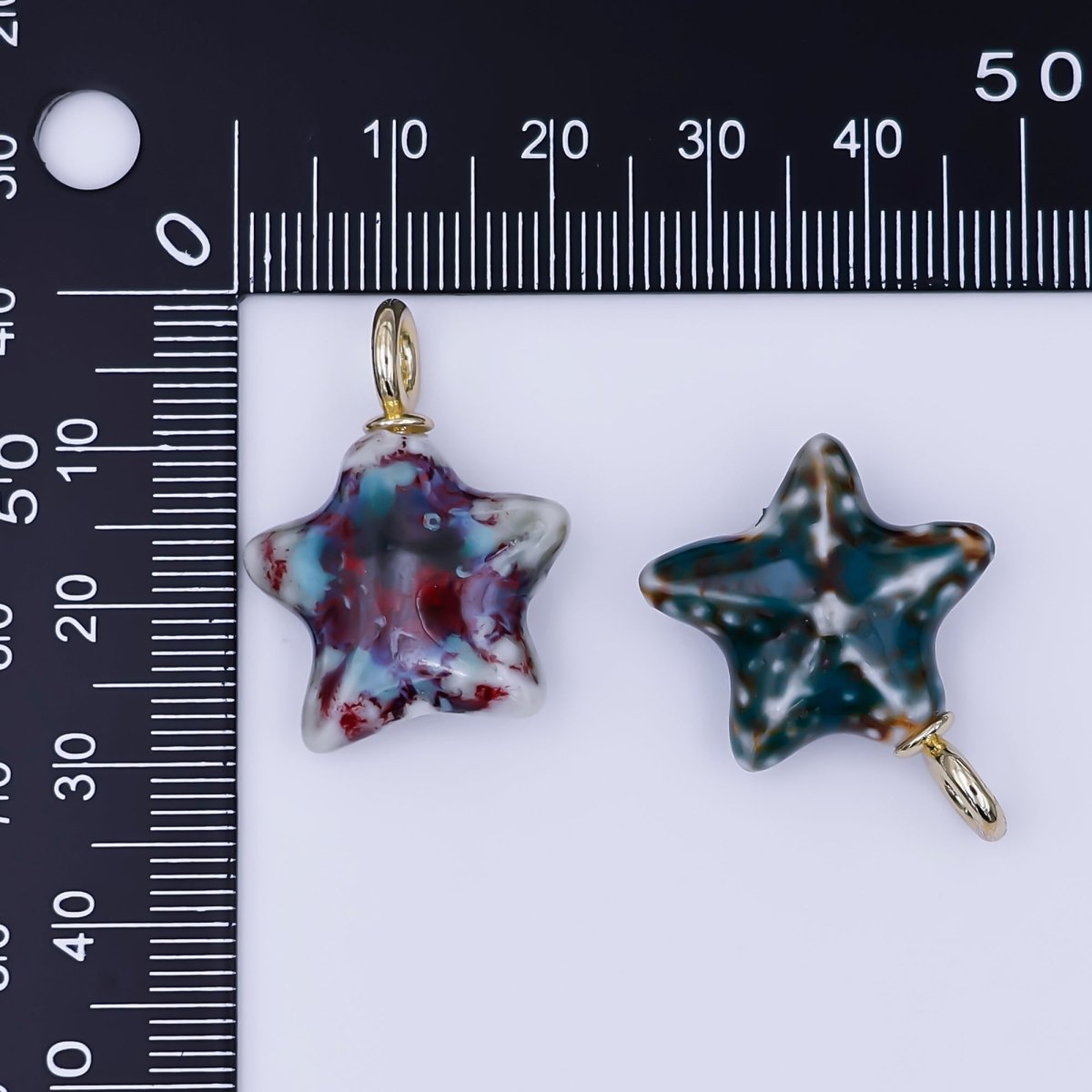 24K Gold Filled Ceramic Starfish Drop Pendant | N099 - N103 - DLUXCA