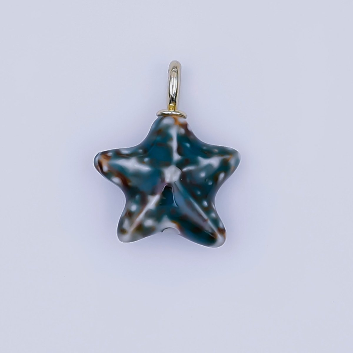 24K Gold Filled Ceramic Starfish Drop Pendant | N099 - N103 - DLUXCA