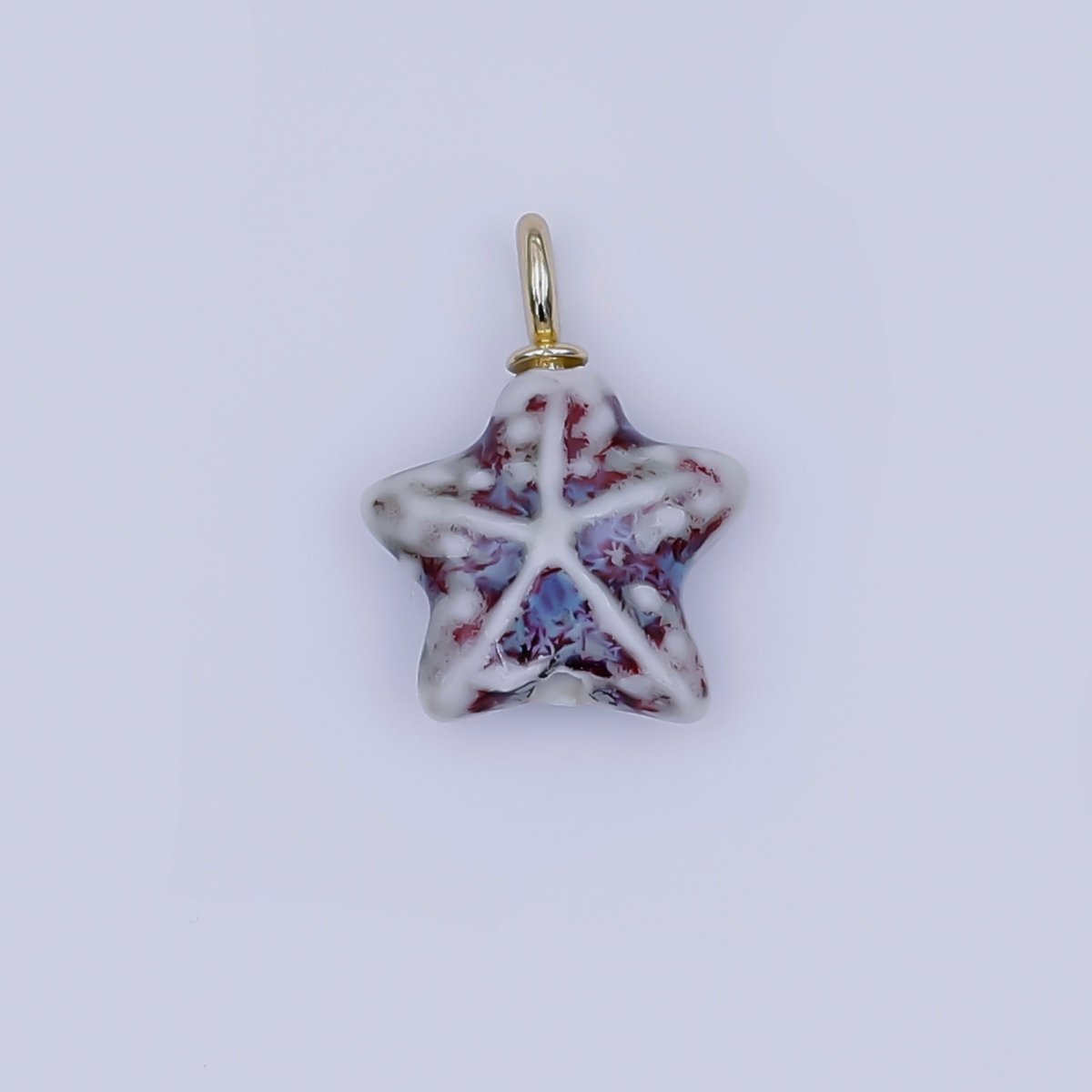 24K Gold Filled Ceramic Starfish Drop Pendant | N099 - N103 - DLUXCA