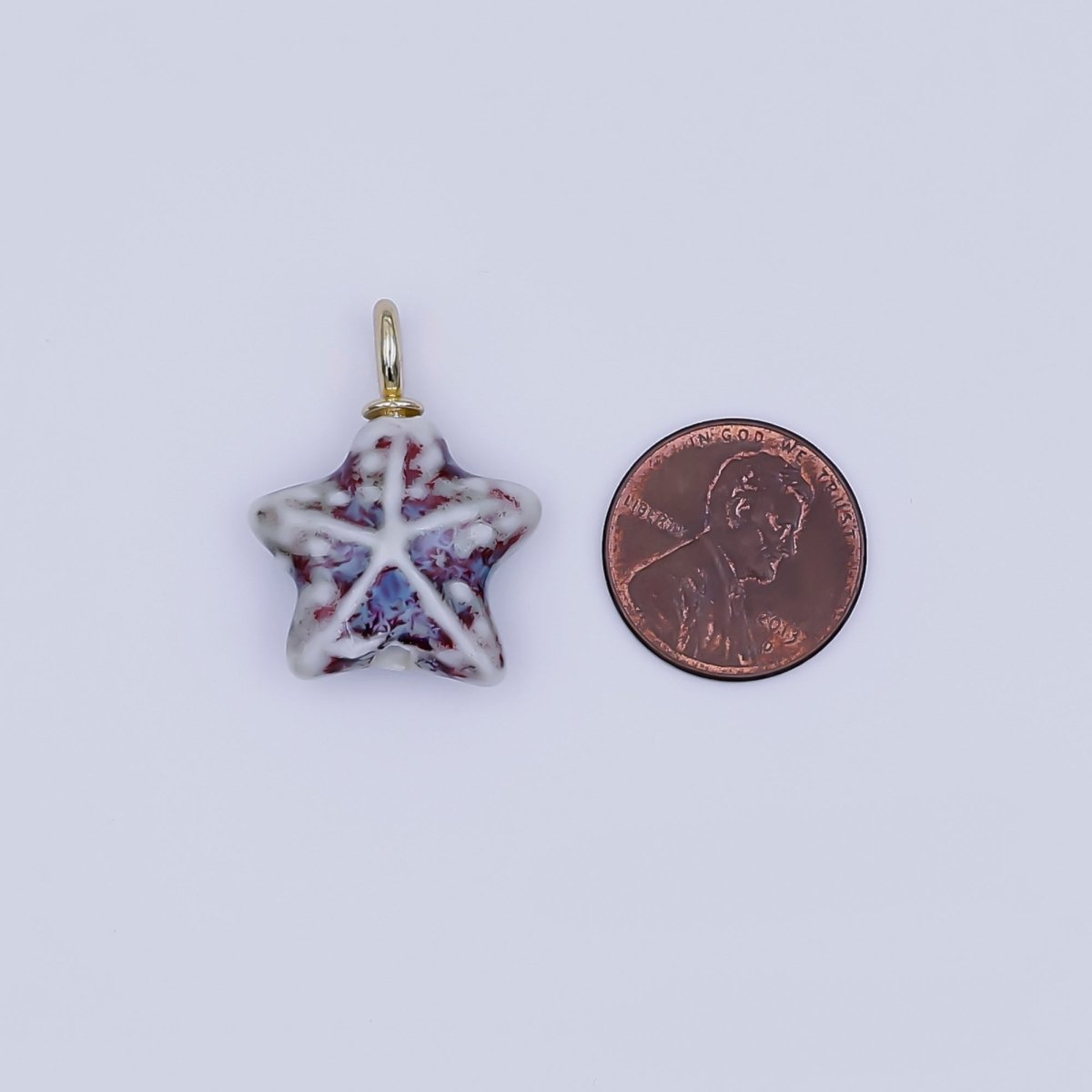 24K Gold Filled Ceramic Starfish Drop Pendant | N099 - N103 - DLUXCA