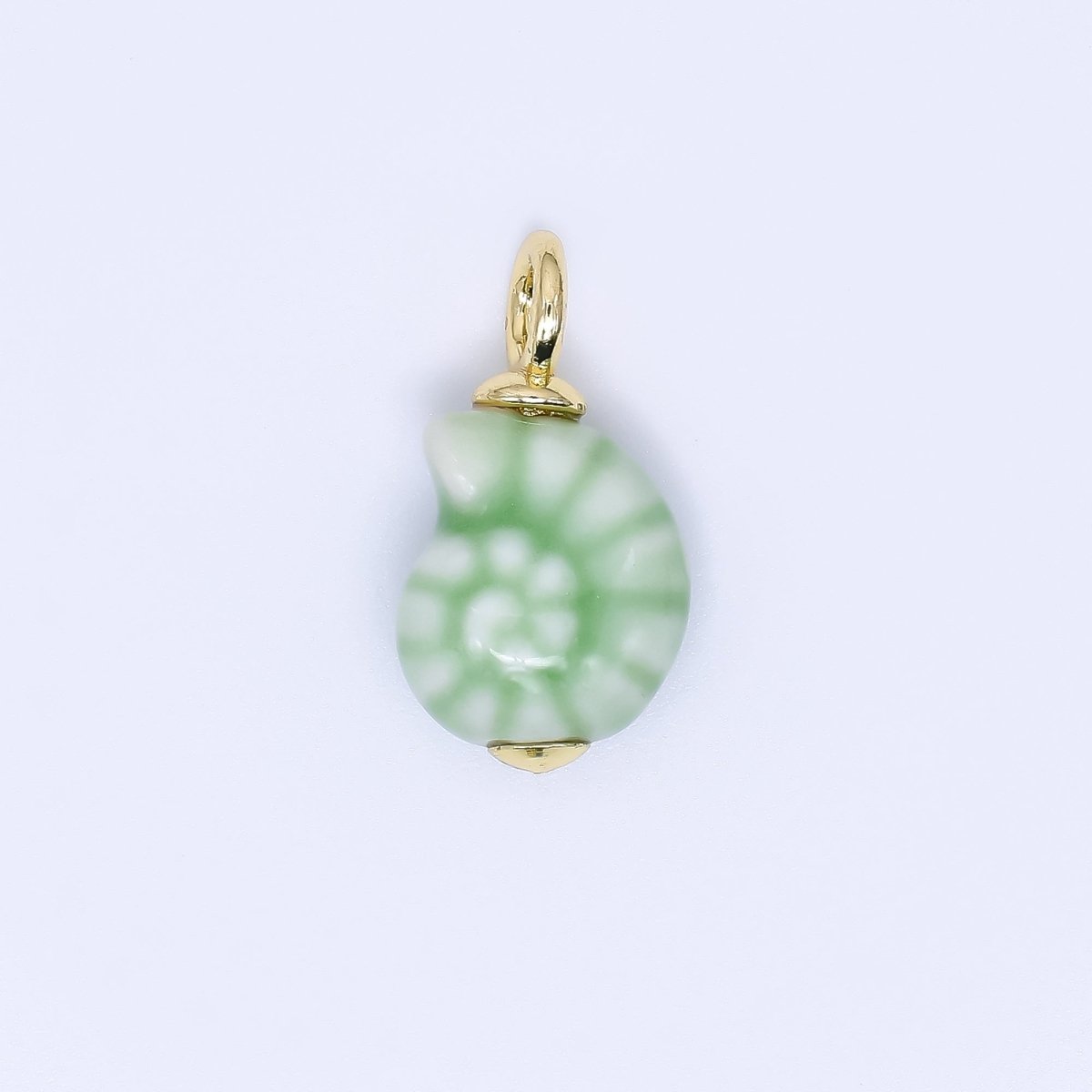 24K Gold Filled Ceramics Ammonite Shell Charm | N339 N348 N375 N376 N377 N385 - DLUXCA