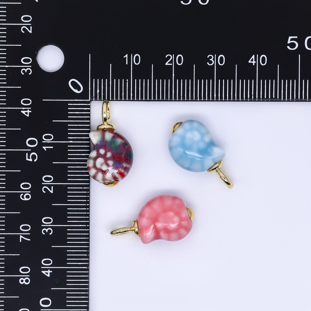 24K Gold Filled Ceramics Ammonite Shell Charm | N339 N348 N375 N376 N377 N385 - DLUXCA