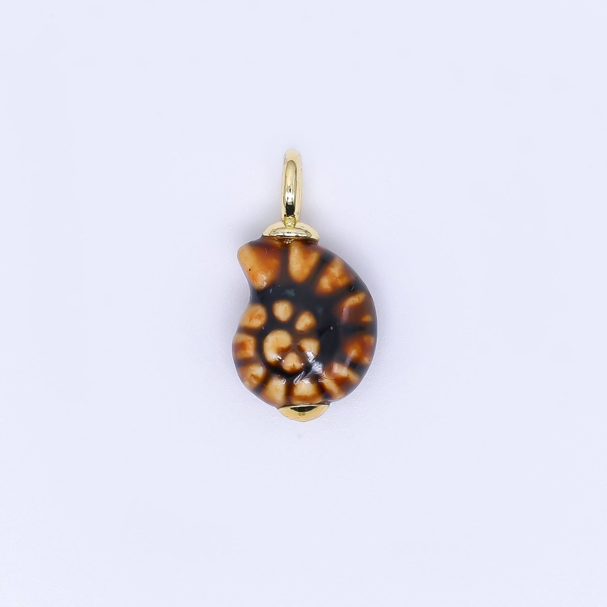 24K Gold Filled Ceramics Ammonite Shell Charm | N339 N348 N375 N376 N377 N385 - DLUXCA