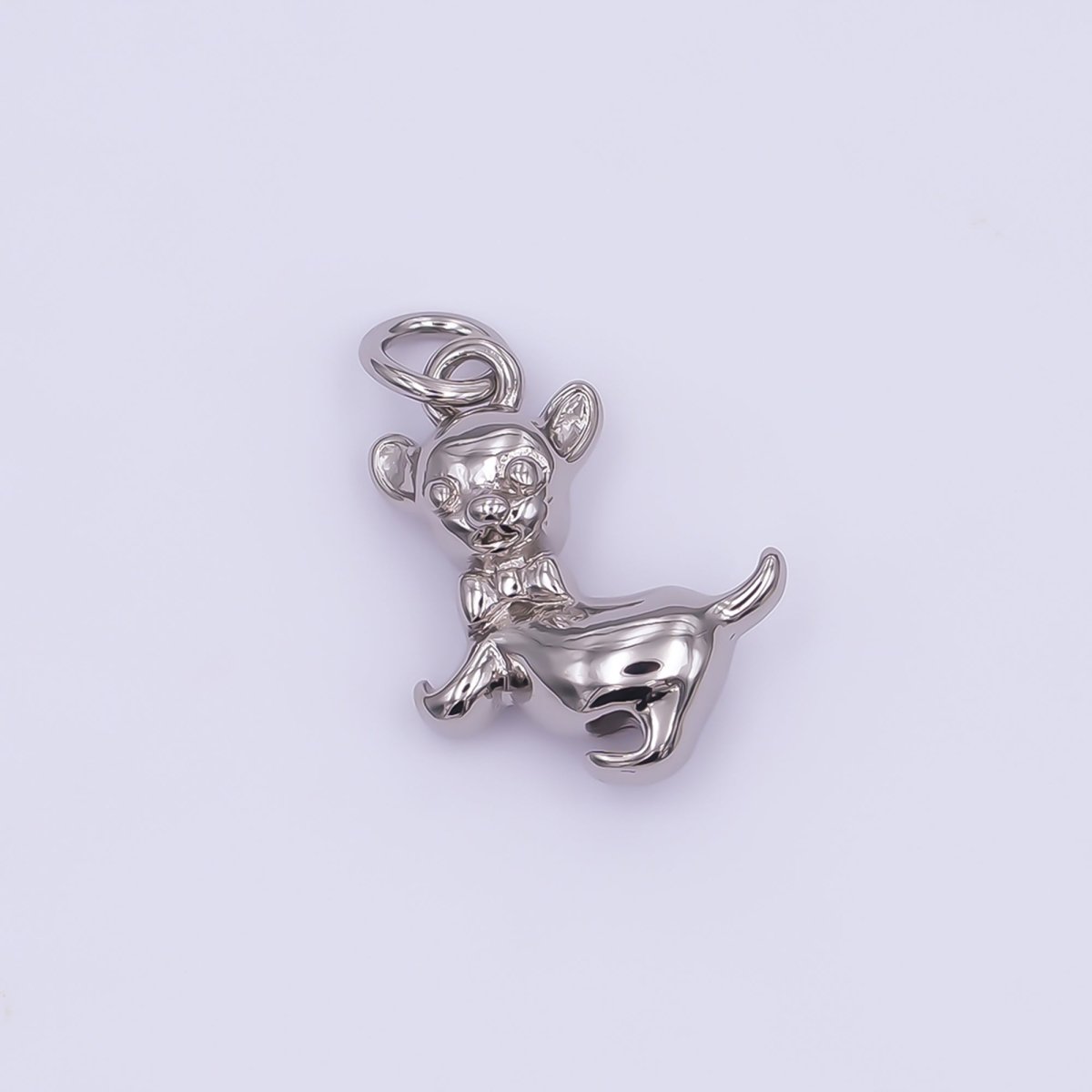 24K Gold Filled Chihuahua Puppy Dog Pet Multidimensional 3D Charm in Gold & Silver | AF478 - DLUXCA