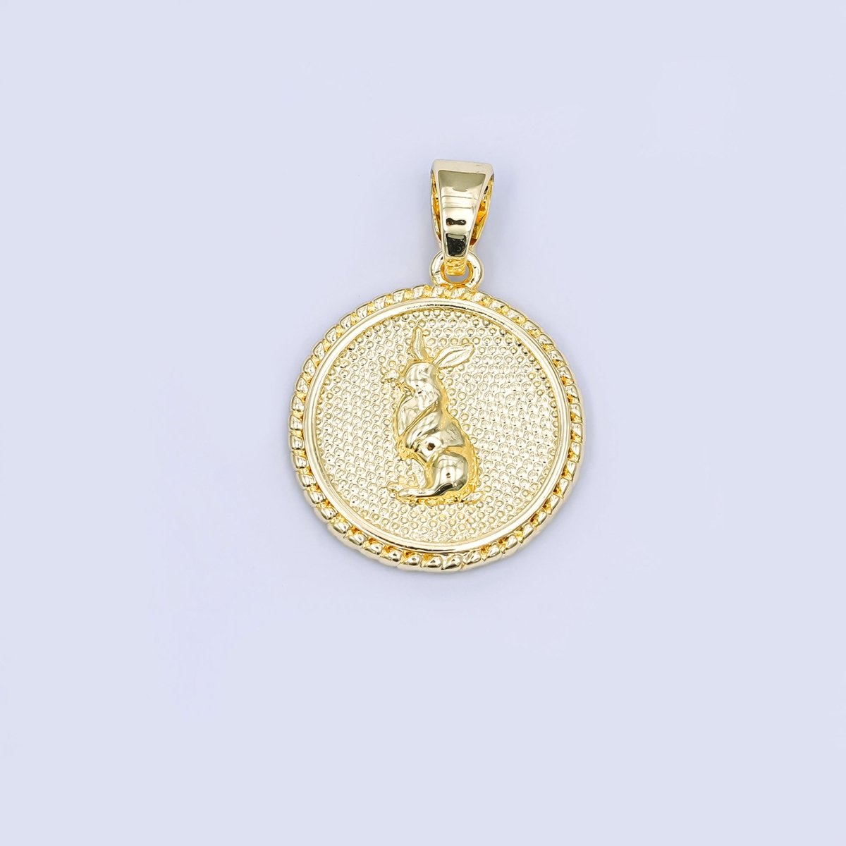 24K Gold Filled Chinese Zodiac Animal Round Pendant | A1319 - A1324 - DLUXCA