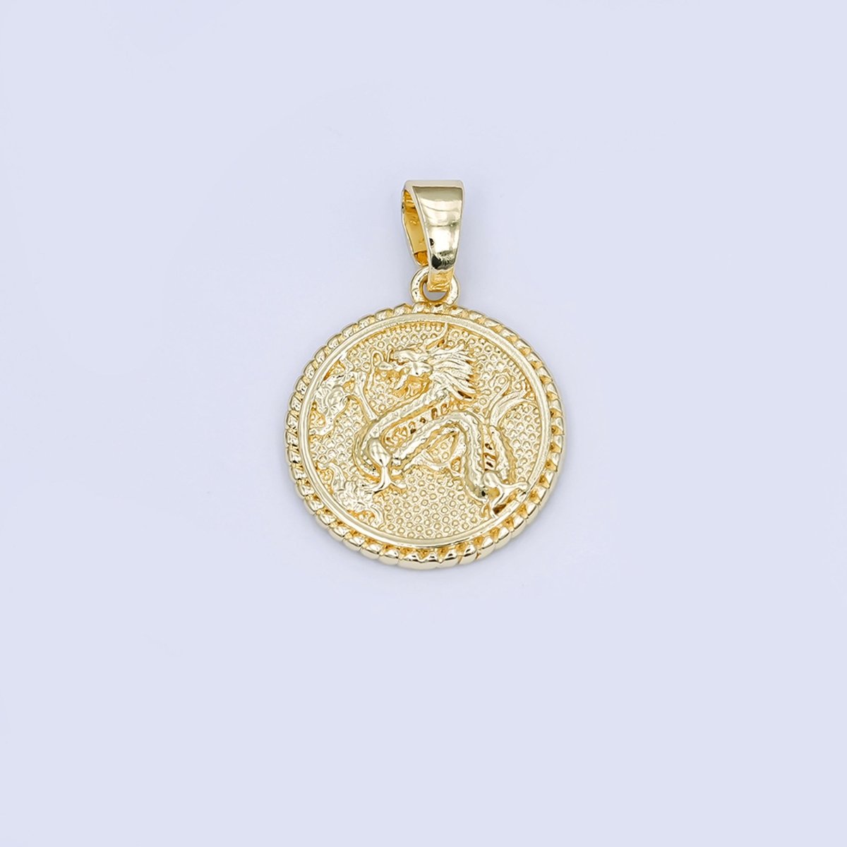 24K Gold Filled Chinese Zodiac Animal Round Pendant | A1319 - A1324 - DLUXCA