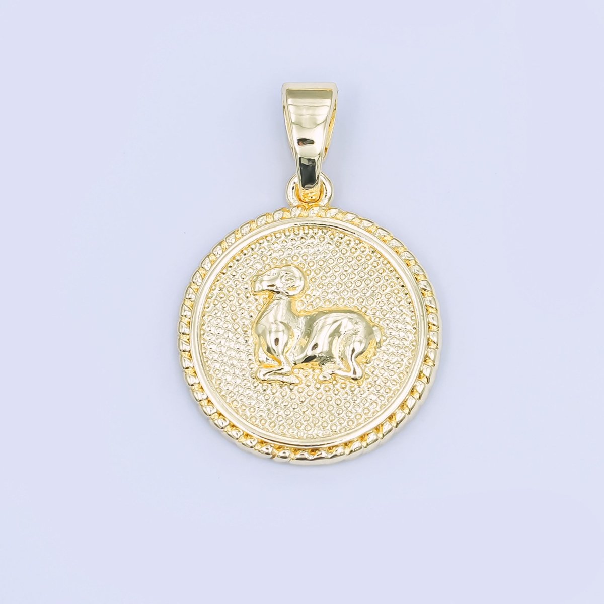 24K Gold Filled Chinese Zodiac Animal Round Pendant | A1319 - A1324 - DLUXCA