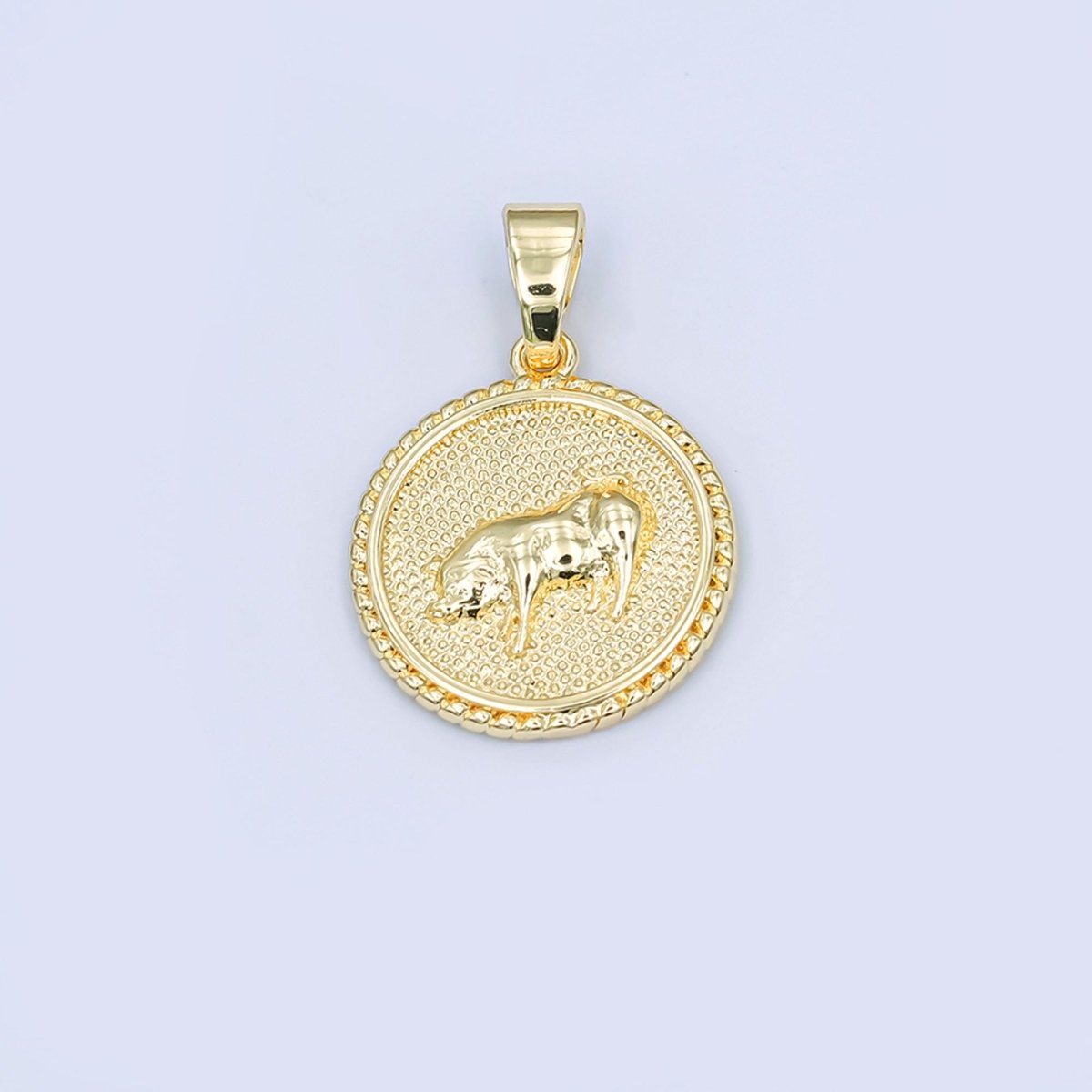 24K Gold Filled Chinese Zodiac Animal Round Pendant | A1319 - A1324 - DLUXCA