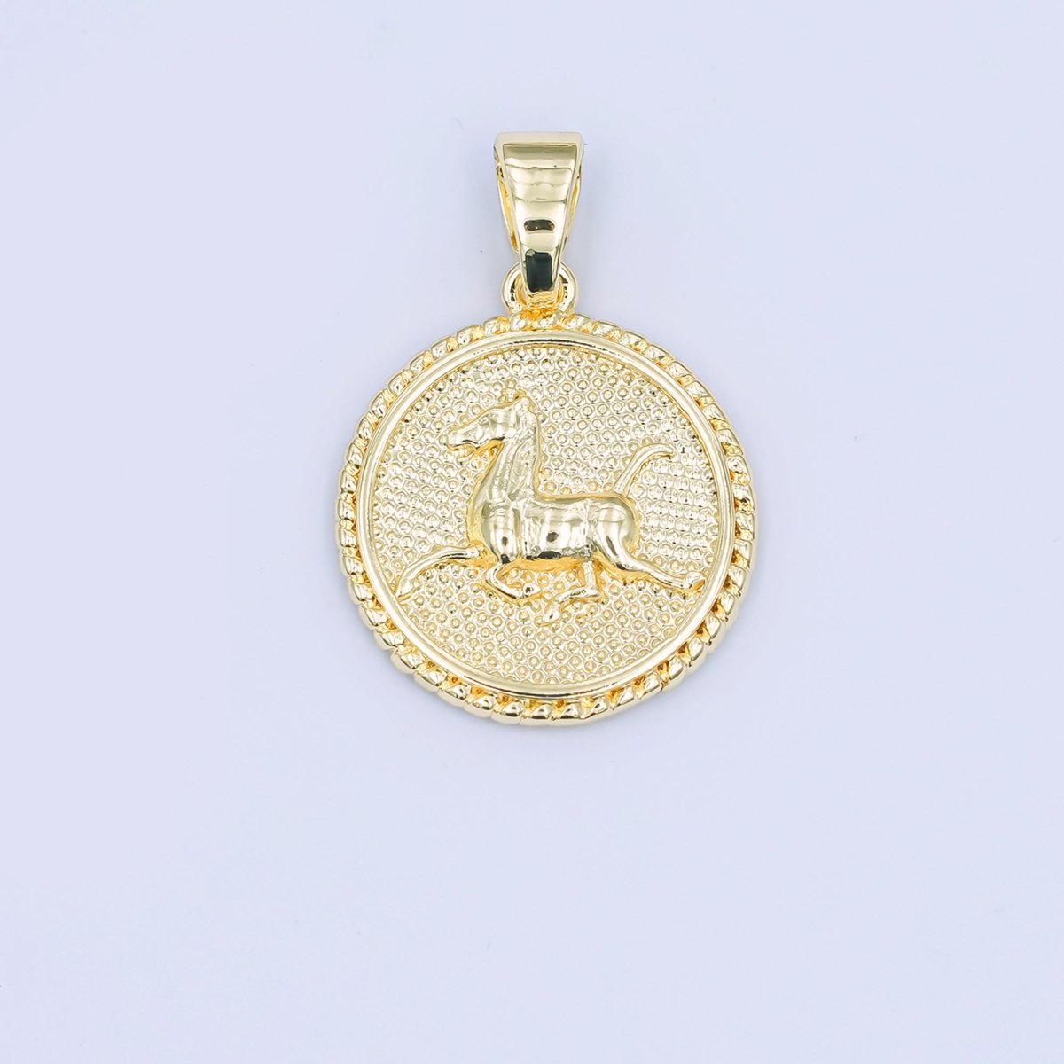 24K Gold Filled Chinese Zodiac Animal Round Pendant | A1319 - A1324 - DLUXCA