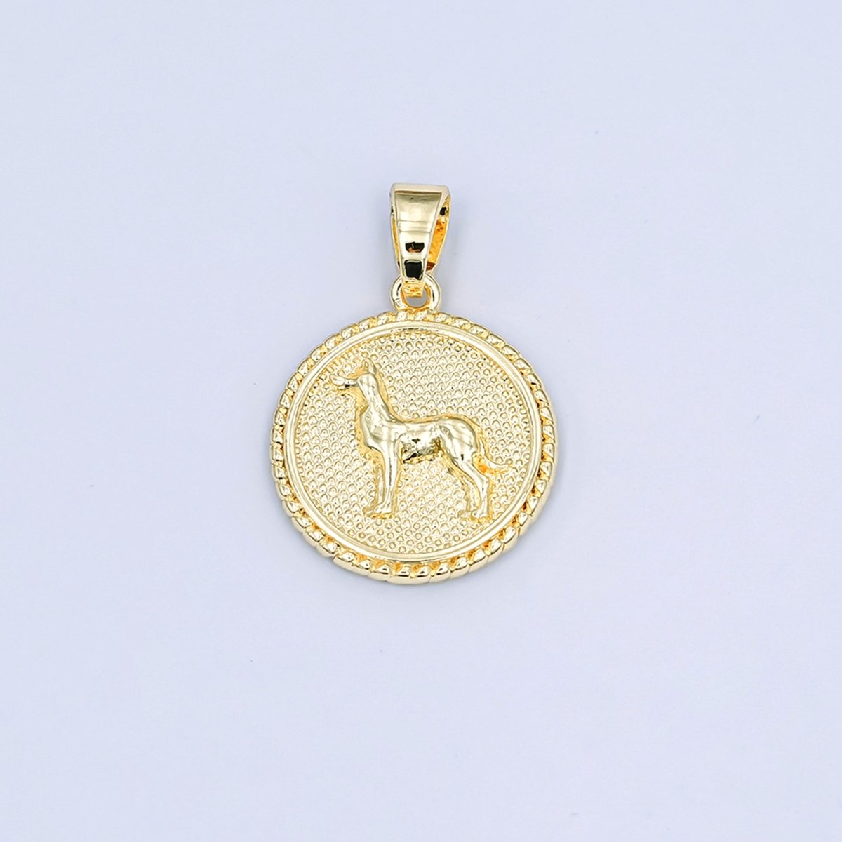 24K Gold Filled Chinese Zodiac Animal Round Pendant | A1319 - A1324 - DLUXCA