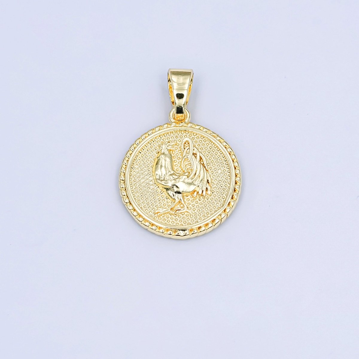 24K Gold Filled Chinese Zodiac Animal Round Pendant | A1319 - A1324 - DLUXCA