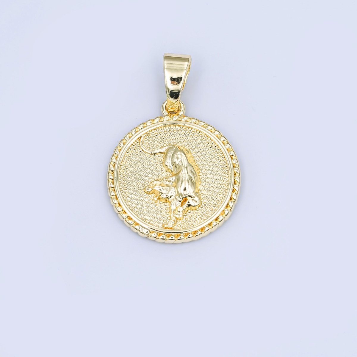 24K Gold Filled Chinese Zodiac Animal Round Pendant | A1319 - A1324 - DLUXCA