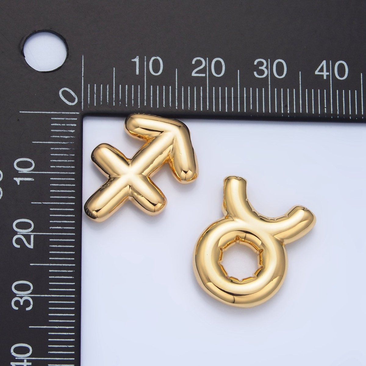 24K Gold Filled Chubby Balloon Zodiac Star Sign Pendant | A1295 - A1300 - DLUXCA