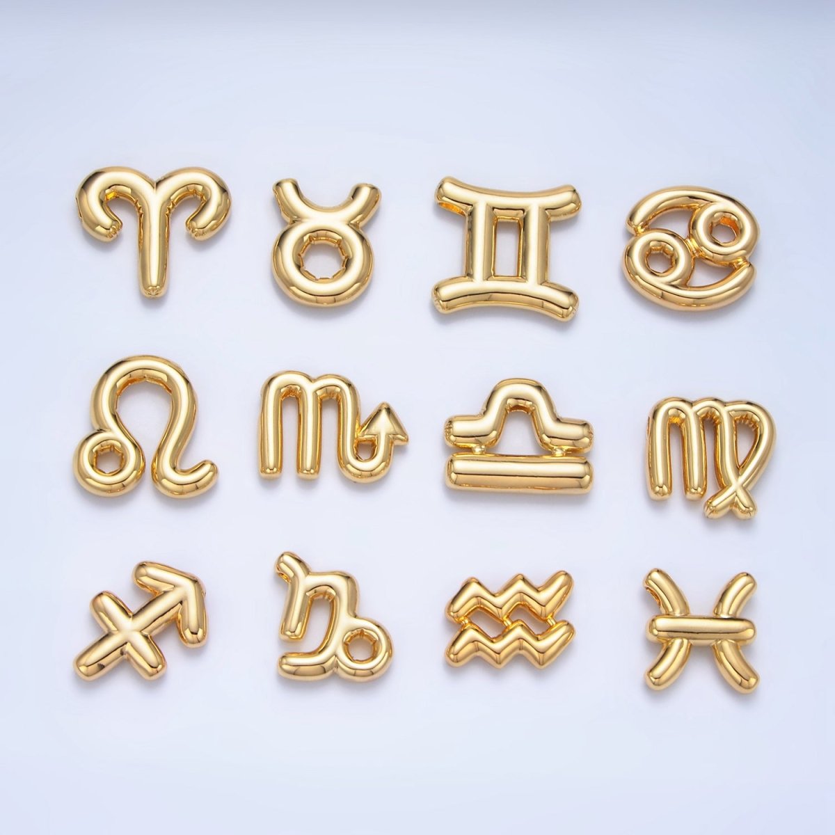 24K Gold Filled Chubby Balloon Zodiac Star Sign Pendant | A1295 - A1300 - DLUXCA