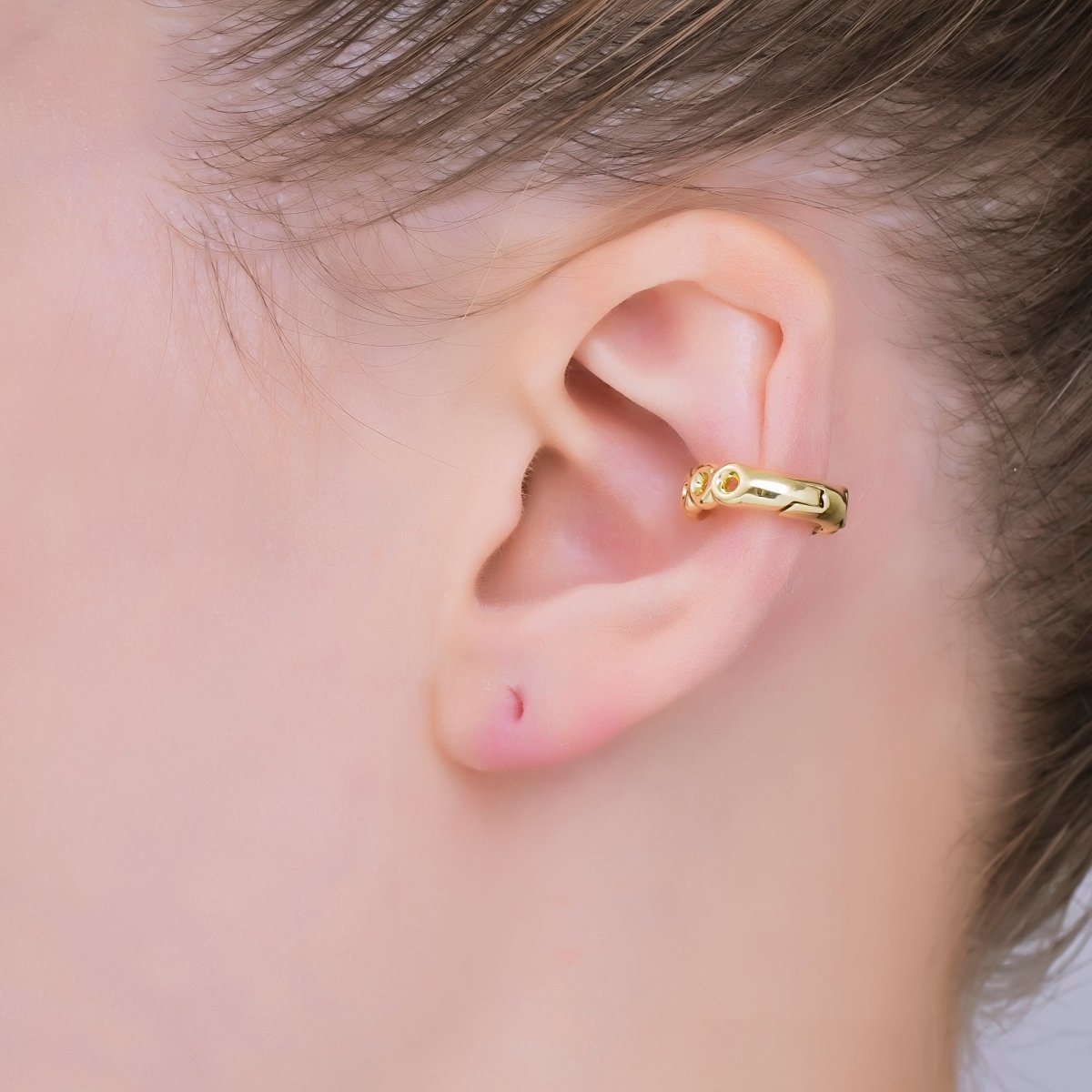 24K Gold Filled Classic Knotted Round Hoop Earrings | AI - 183 - DLUXCA