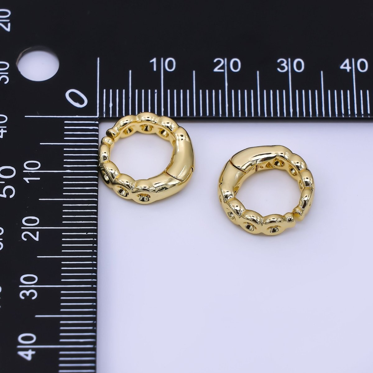 24K Gold Filled Classic Knotted Round Hoop Earrings | AI - 183 - DLUXCA