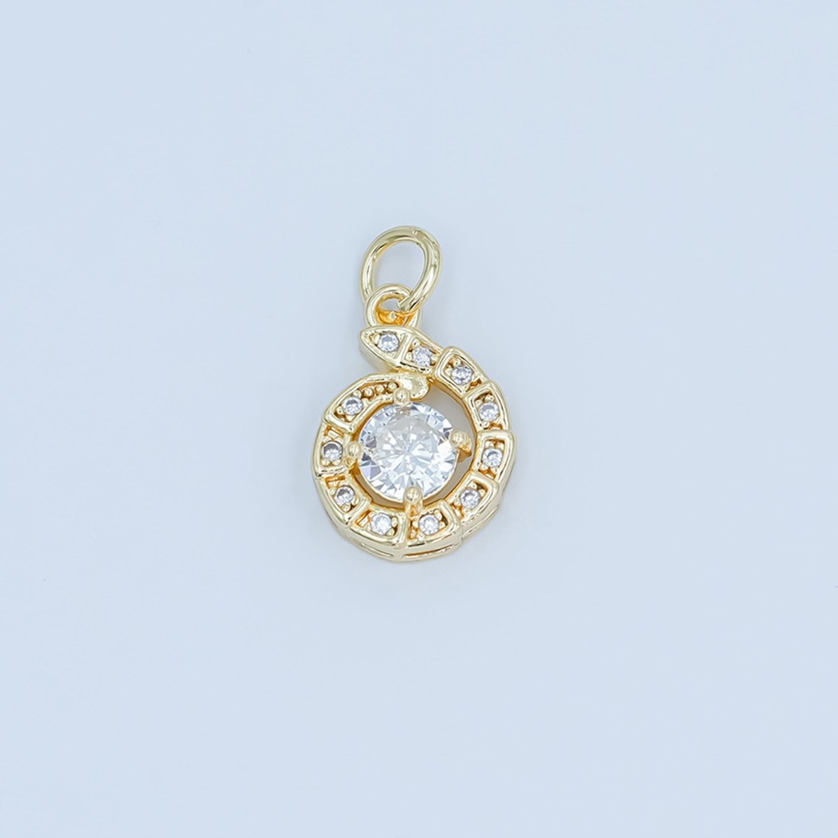 24K Gold Filled Clear CZ Circular Geometric Charm In Gold & Silver | C935 - DLUXCA